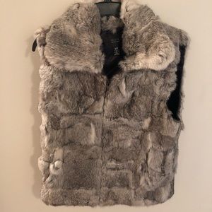 Saks Fifth Black Fur Vest